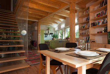 Interior of the living space with staircase