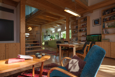 Interior of the living space with staircase